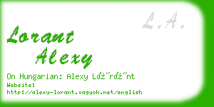 lorant alexy business card